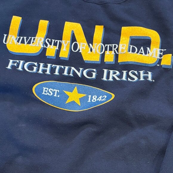 Vintage 90s University of Notre Dame Fighting Irish Sweatshirt Savvy Men's 2XL - Picture 5 of 7